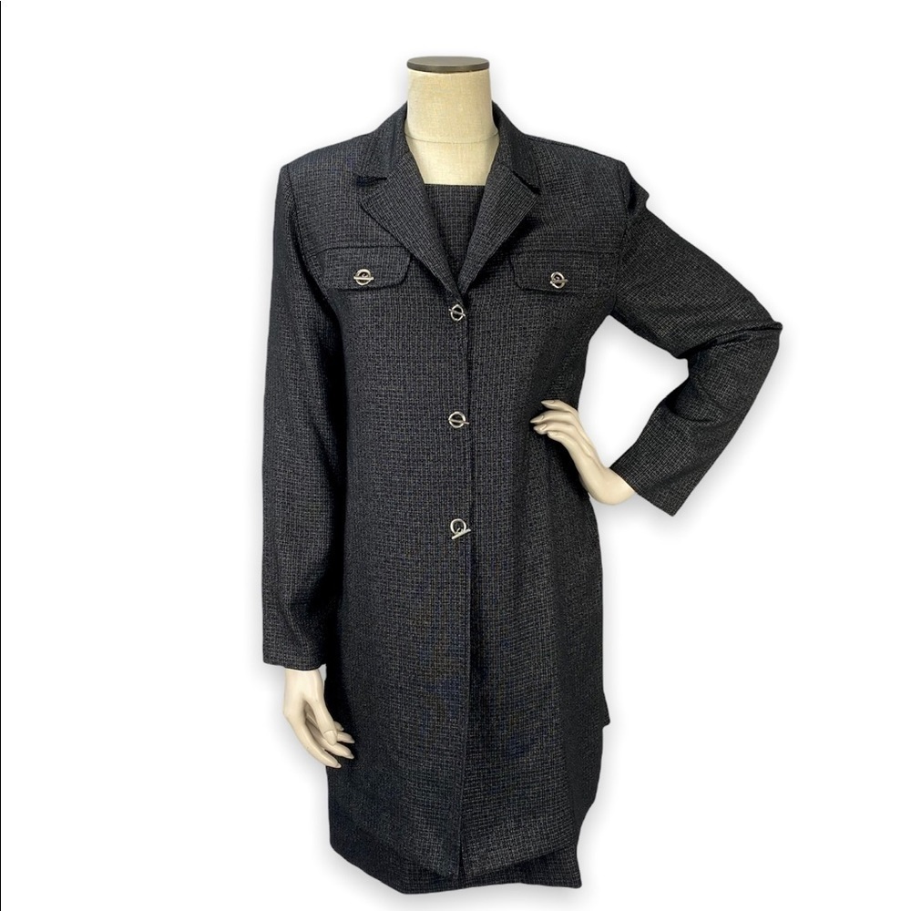 John Roberts Black Jacket Dress Suite Set Toggle Sheath‎ 12